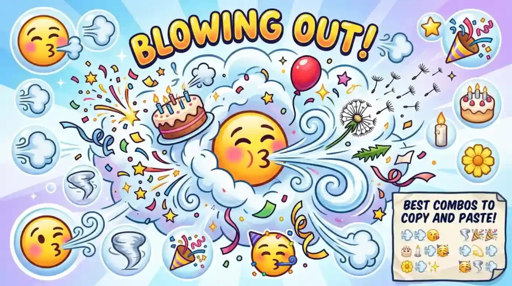 Best Blowing Out emoji combos copy & paste
