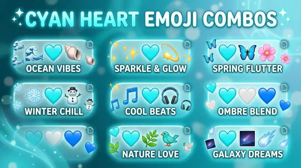 Best Cyan Heart Emoji combos copy & paste