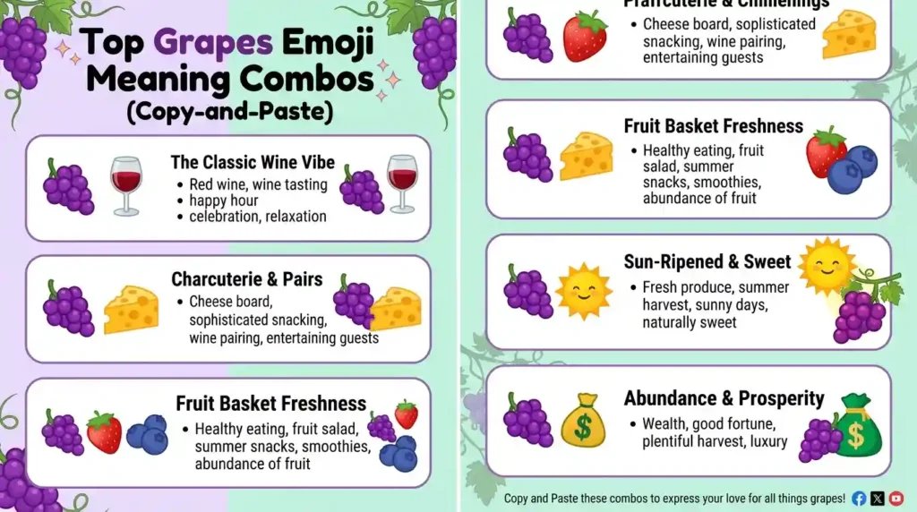 Best Grapes Emoji Meaning combos — copy & paste