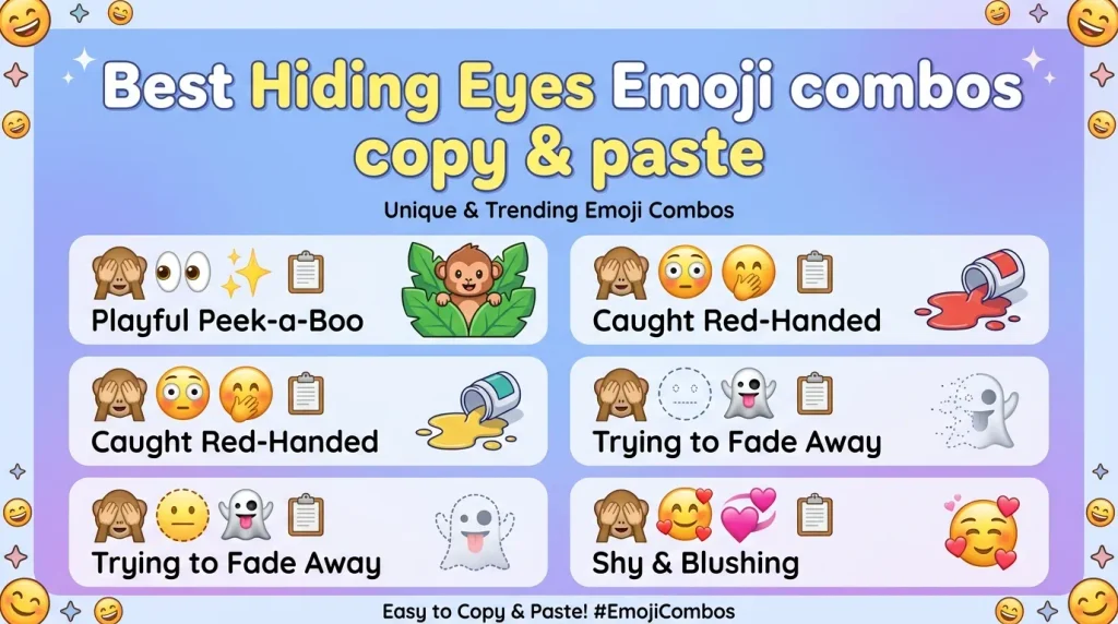 Best Hiding Eyes Emoji combos copy & paste