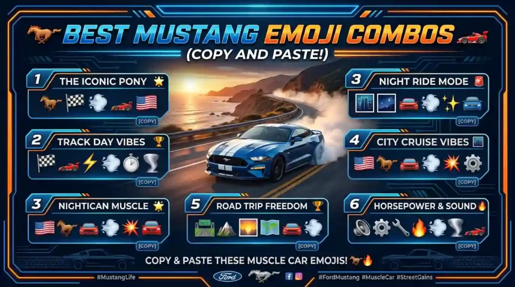 Best mustang emoji combos copy & paste