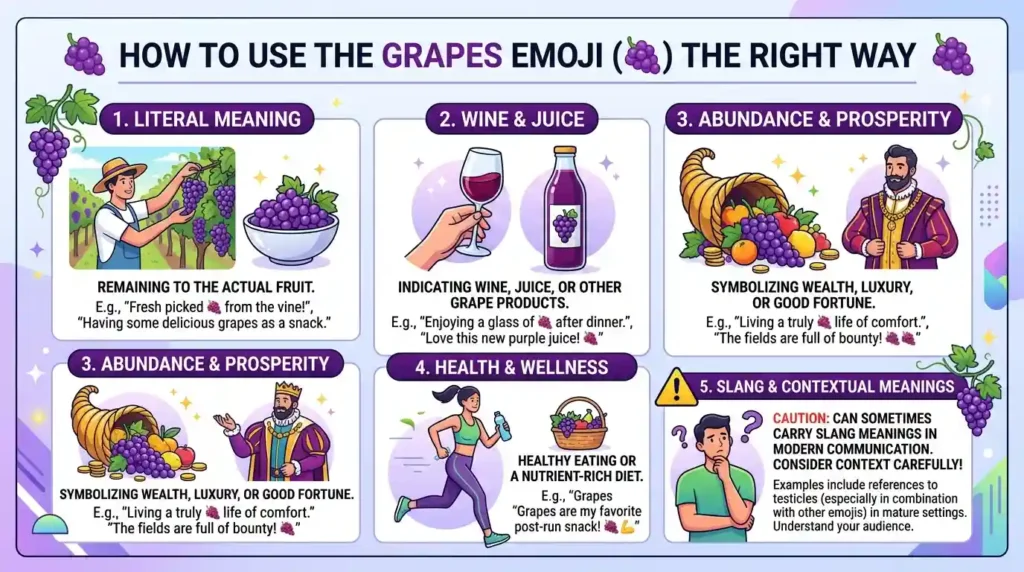 How to use Grapes Emoji Meaning  the right way