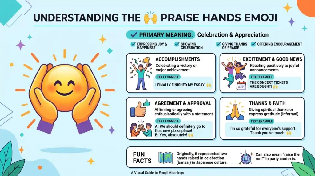 Praise Hand Emoji Meaning and Example
