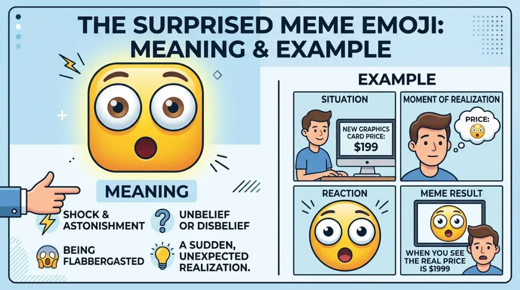 Surprised Meme Emoji Meaning and Example