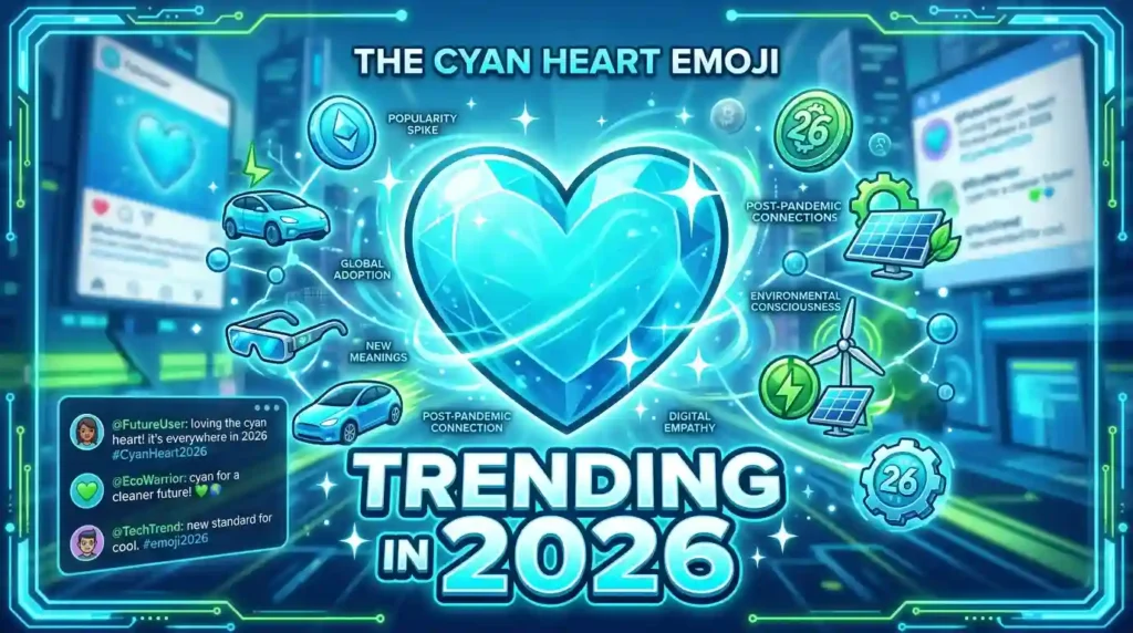 Trending Cyan Heart Emoji in 2026