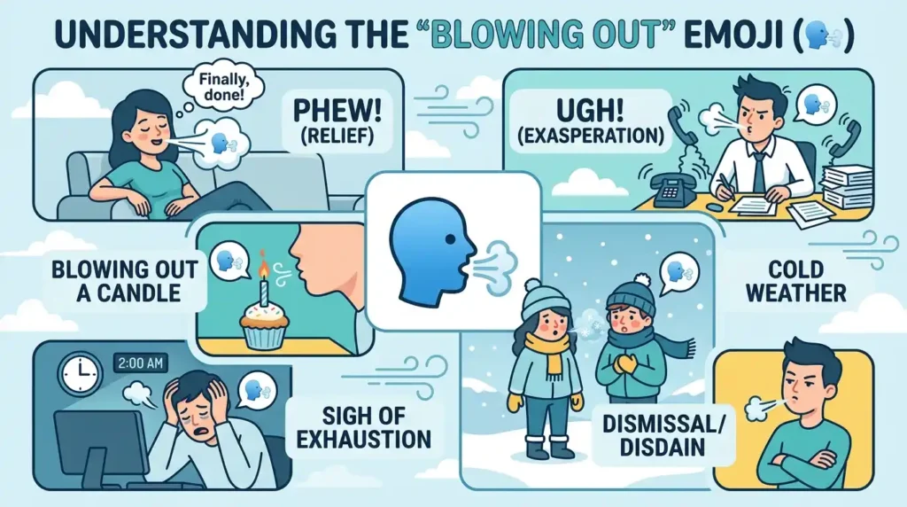 What do Blowing Out emoji mean?