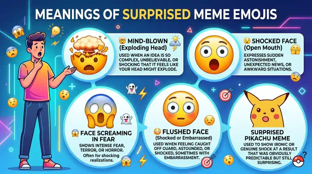 What do surprised meme emoji mean